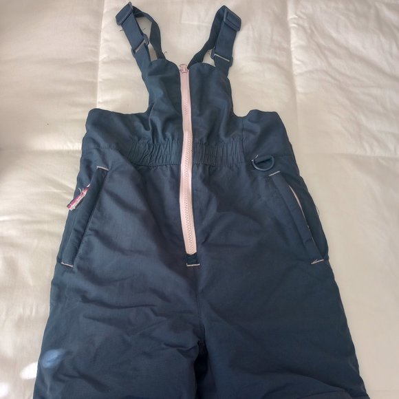 Navy girls snow pant overalls - Picture 1 of 3